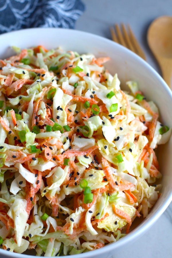 Coleslaw with Asian Salad Dressing Recipe - Talking Meals - Easy Side ...