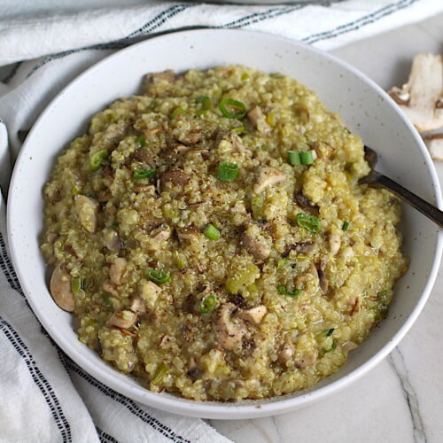 Easy Mushroom Quinoa Risotto without Wine Talking Meals