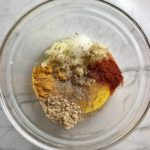 Moroccan Spices in a bowl for Turkey Meatballs for Pita Bread Sandwiches Recipe.