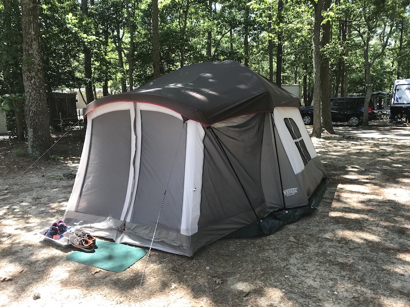 Camping with Kids Guide! 6'x11' Tent with Screen Room sleeps 4-8 ppl! This was a lifesaver for us with the kids. Easy to put up too!