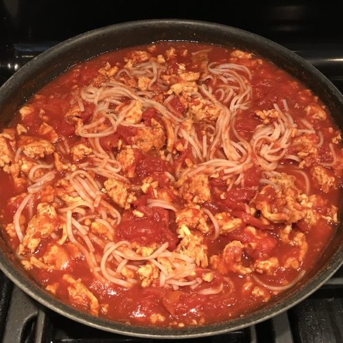 Skillet Ground Chicken Tomato Sauce with Ricotta Talking Meals