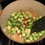 Cooking brussel sprouts for Easy Bacon Brussel Sprouts and Chicken recipe. It's a perfect quick Fall Recipe!  It has a creamy sauce filled with salty bacon, earthy and almost nutty seared brussel sprouts, and hearty healthy chicken. Serve over rice (or Quinoa or pasta!).