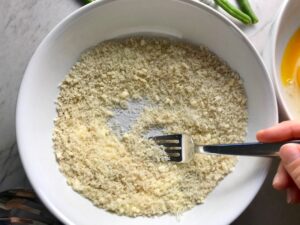 Making Parmesan Green Bean Fries