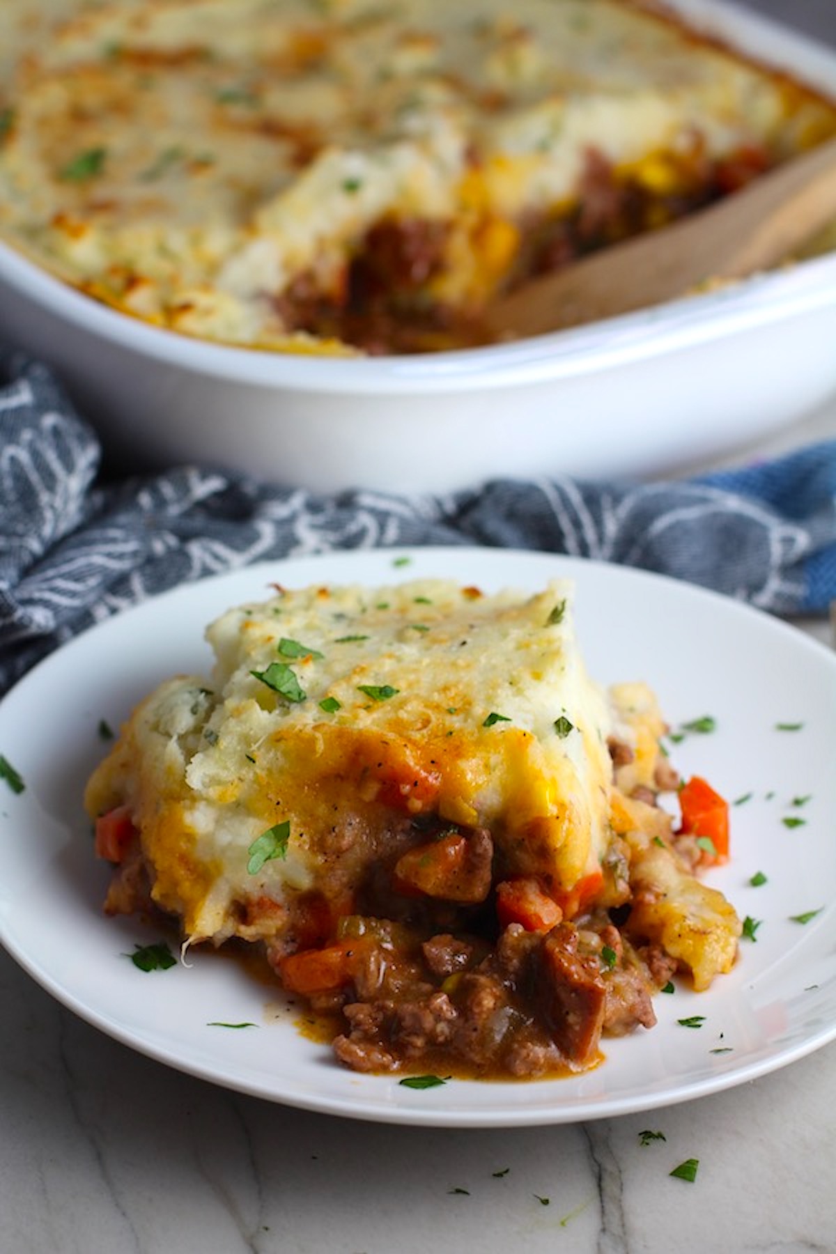 Chorizo Sausage Shepherd's Pie with Ground Beef and Corn