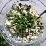 Cilantro added to Greek Orzo Salad with Kalamata Olives, Cucumbers, and Feta Cheese. It's mixed with a creamy lemon dressing that's bright and light!
