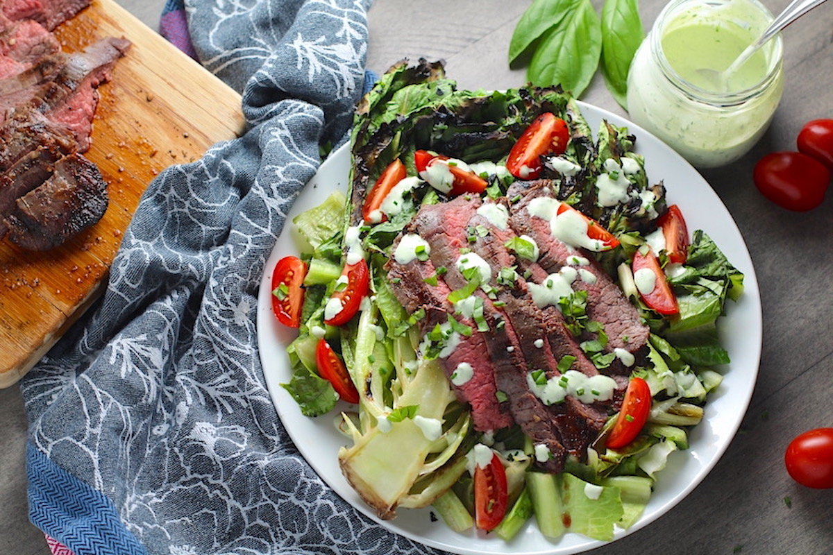 Grilled Flank Steak with Tomato Salad