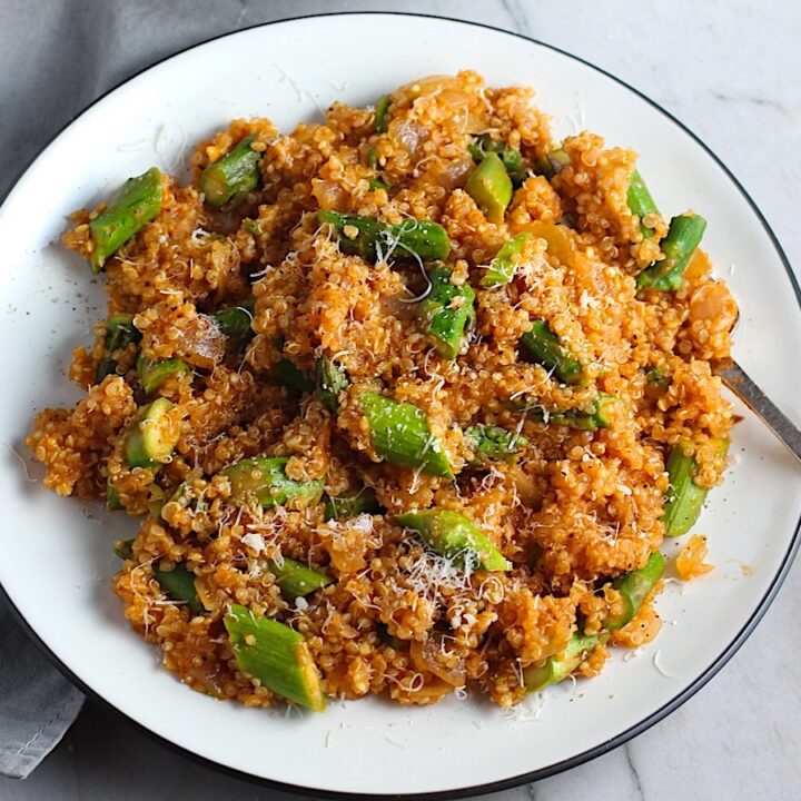 Quick Asparagus & Tomato Quinoa Risotto Talking Meals