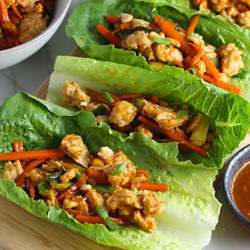 Low Carb Chicken Lettuce Wraps with Cashews Talking Meals