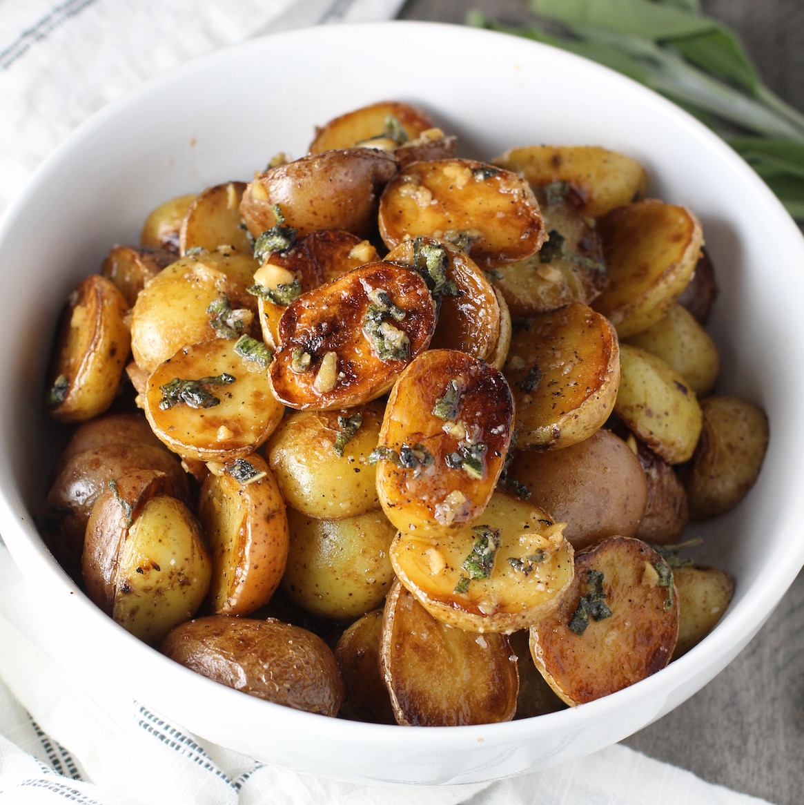 Mini Potatoes with Brown Butter & Herbs