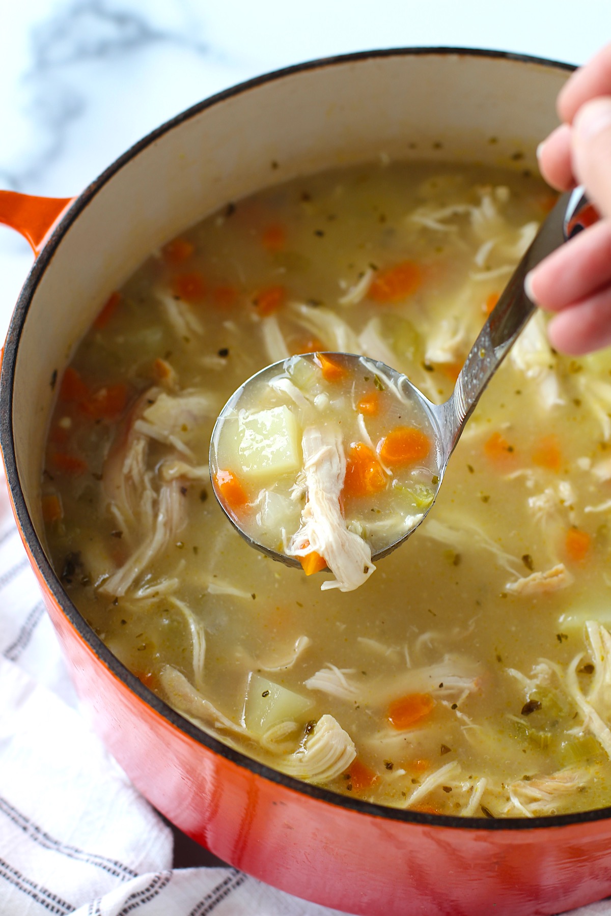 Creamy Chicken Potato Soup Recipe - Talking Meals