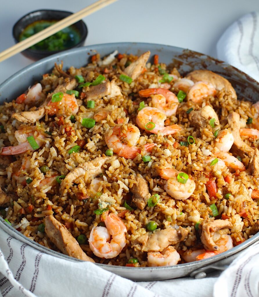 Easy Shrimp and Chicken Fried Rice - Talking Meals