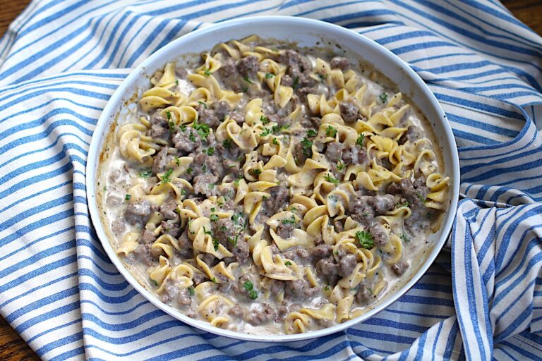 Beef and Noodles with Ground Beef - Talking Meals