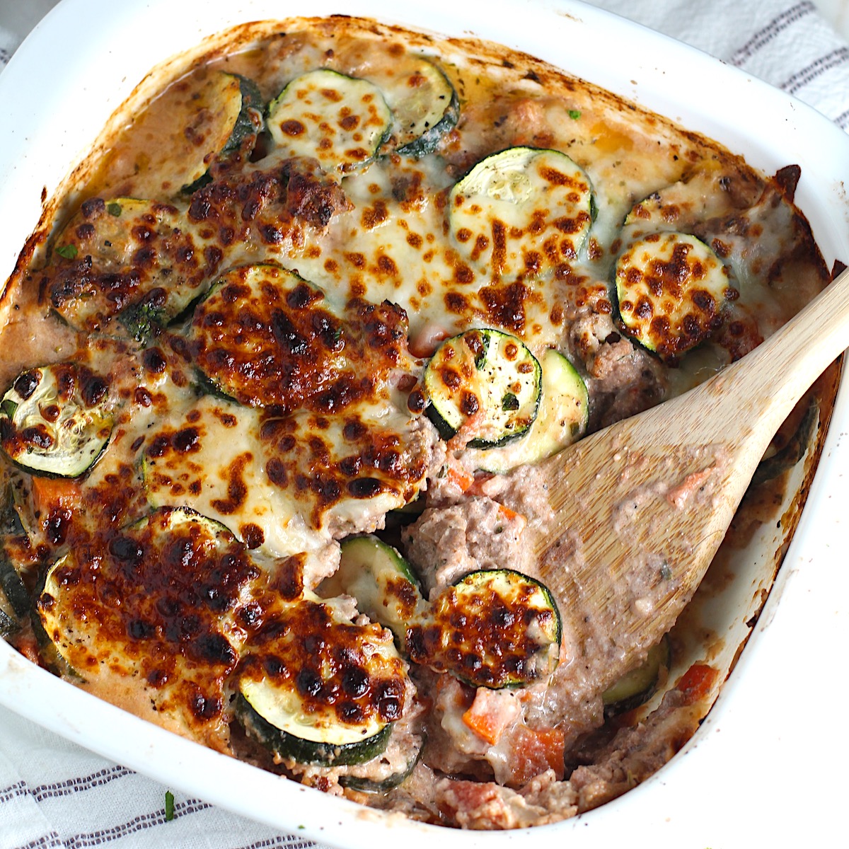 Ground Beef and Zucchini Casserole - Talking Meals